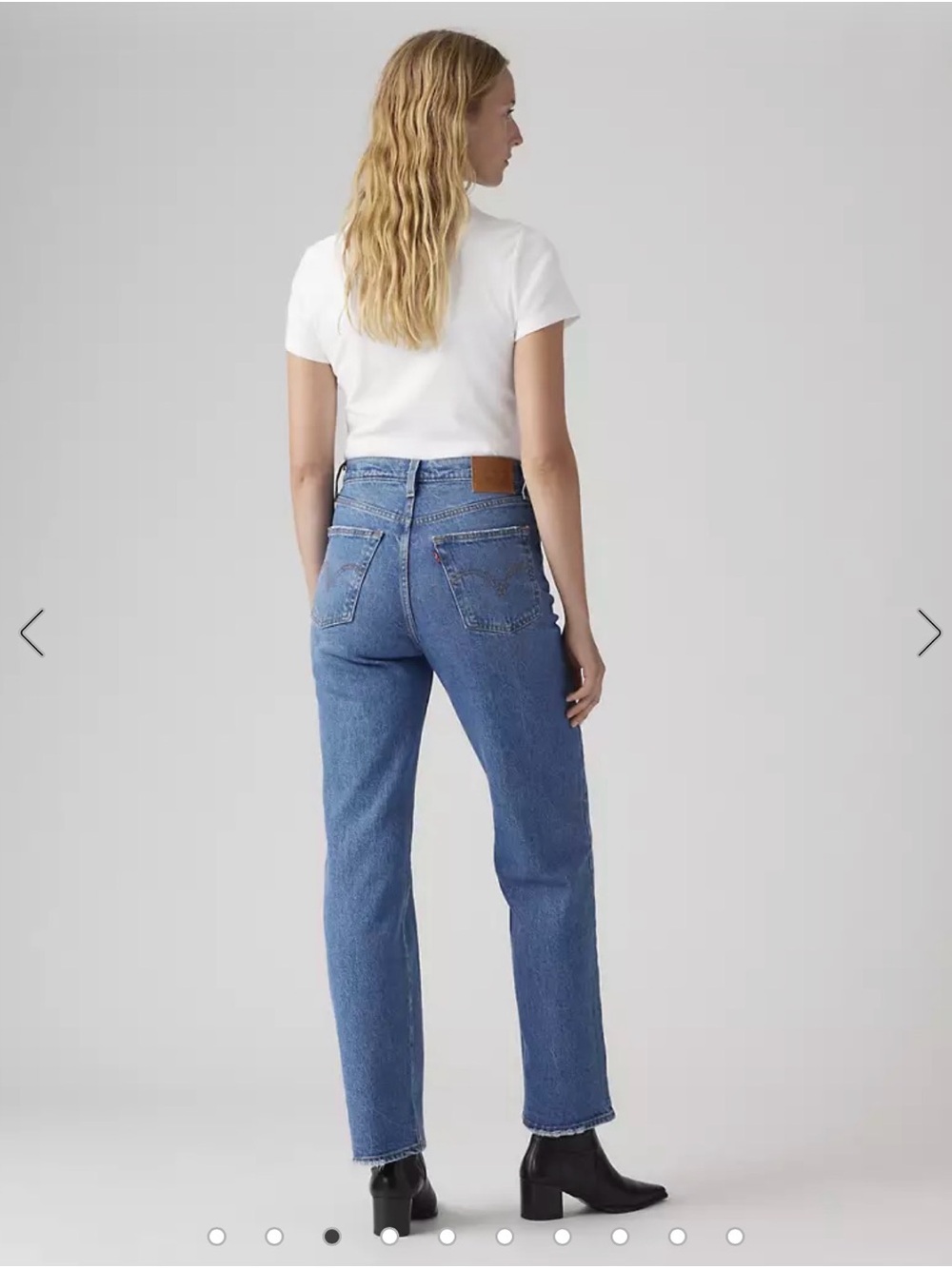 Levi's Medium Blue Cropped Straight Jeans - Picture 3 of 3
